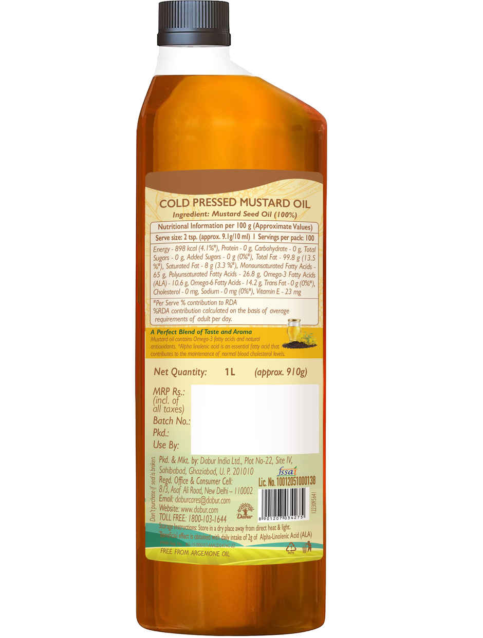 Dabur Mustard (Sarson) Cold Pressed Oil | Cooking Oil