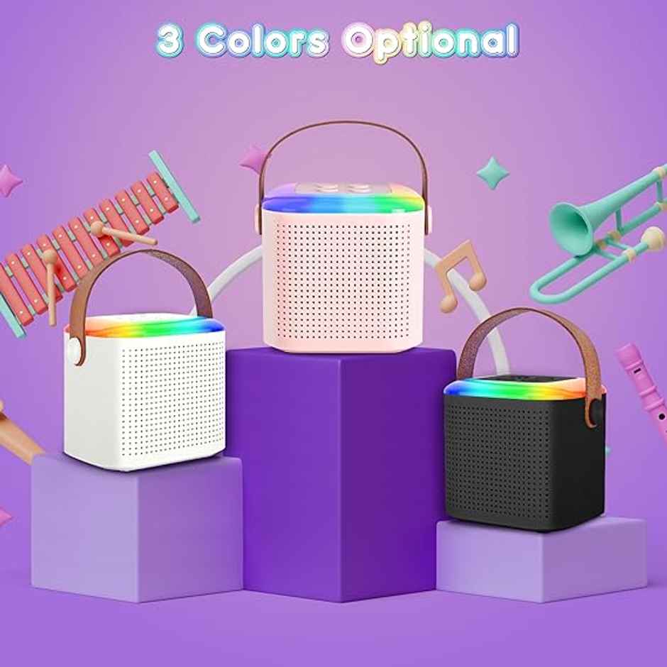 Kidara Karaoke Bluetooth Speaker with 2 Mics- Sing Square (Multicolor)