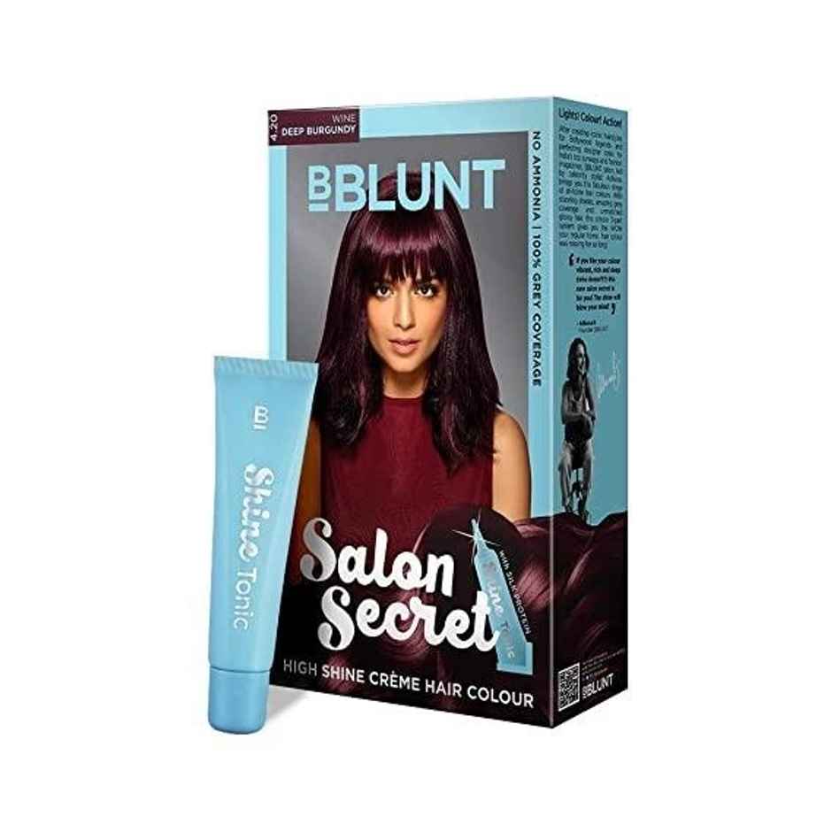 BBLUNT Salon Secret High Shine Creme Hair Colour Wine Deep Burgundy 4,20, No Ammonia