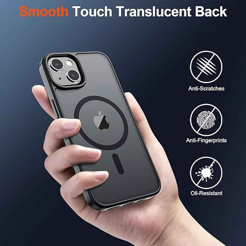 Sounce MagSafe Shockproof Case for iPhone 14-13 | Scratch-Resistant | Drop Protection | Matte Black