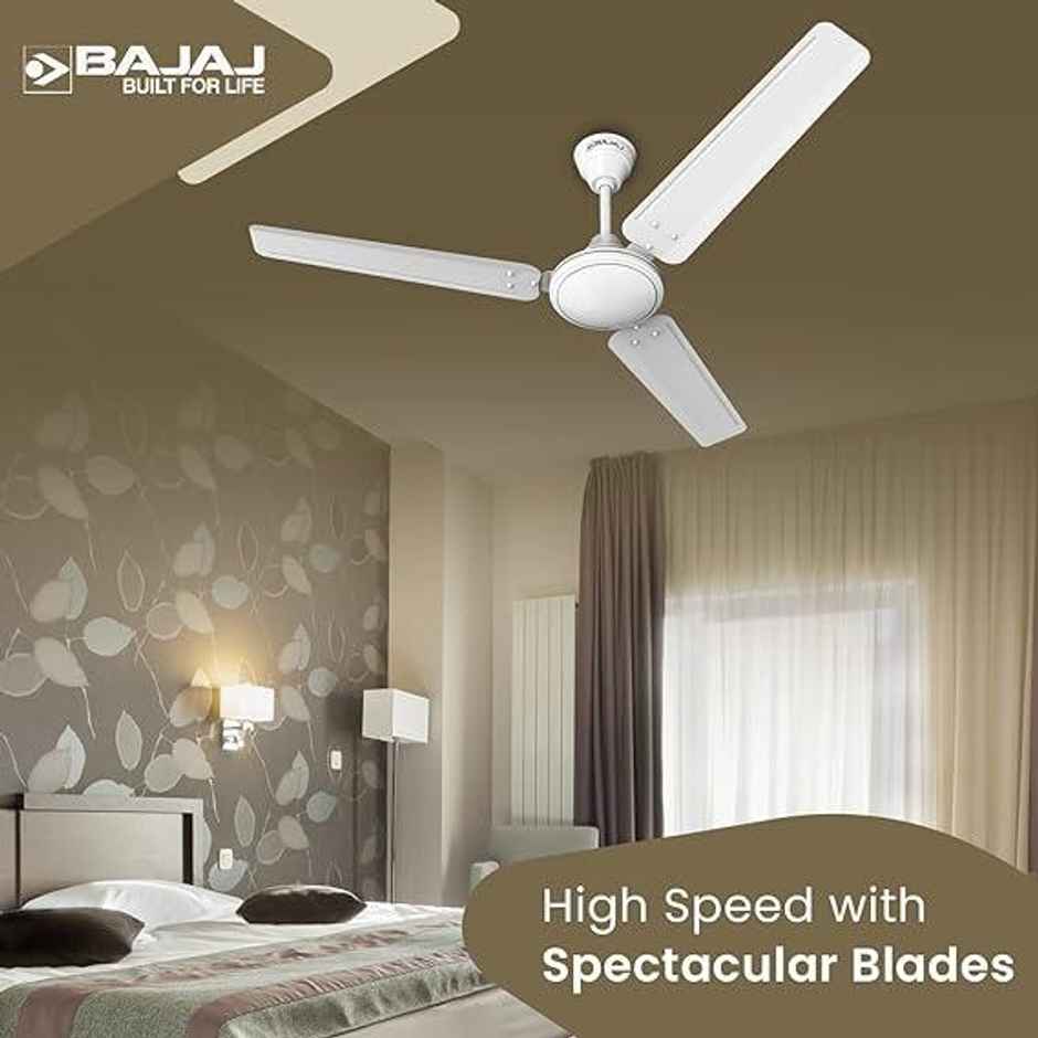 Bajaj Frore Ceiling Fan ,52 Watts, 1200mm/48 Inches, Energy Efficient Ceiling Fan | Rust Free Coating for Long Life - White