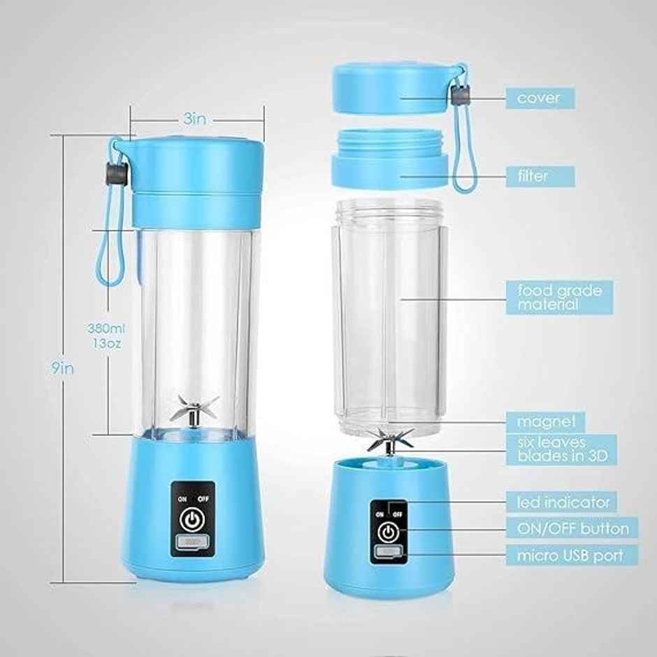 Gullak Portable Electric Juicer Blender | Stainless Steel (Colour May Vary)