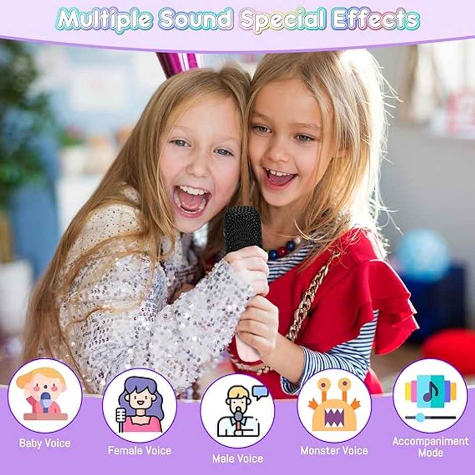 Kidara Karaoke Bluetooth Speaker with 2 Mics- Sing Square (Multicolor)