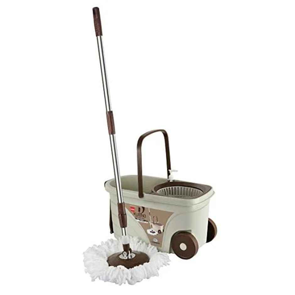 Cello Spin Mop Bucket Max Clean with Soap Dispenser, Beige