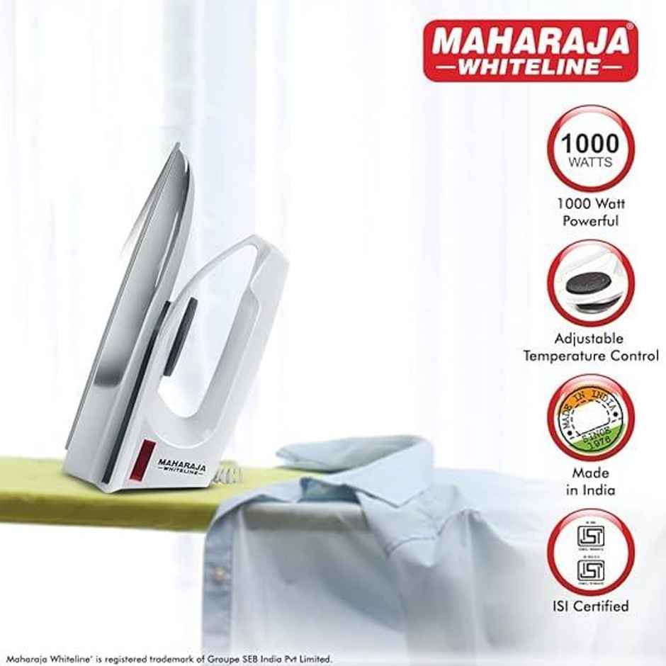 Maharaja Classico Dry Iron - 1000 W | Non Stick Sole Plate