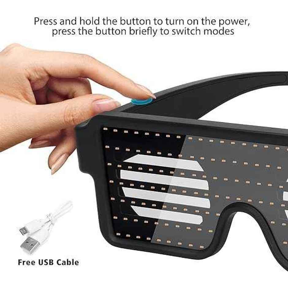 Desidiya Led Glow Glasses For Party, Usb Rechargeable Light Glasses For Concerts & Nightclubs
