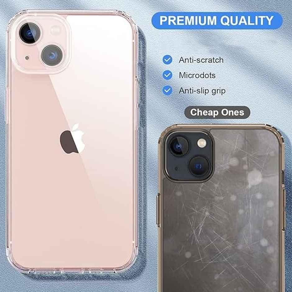 Sounce Shockproof Hard Back Cover for iPhone 13 | Scratch-Resistant | Clear Polycarbonate Design, Transparent