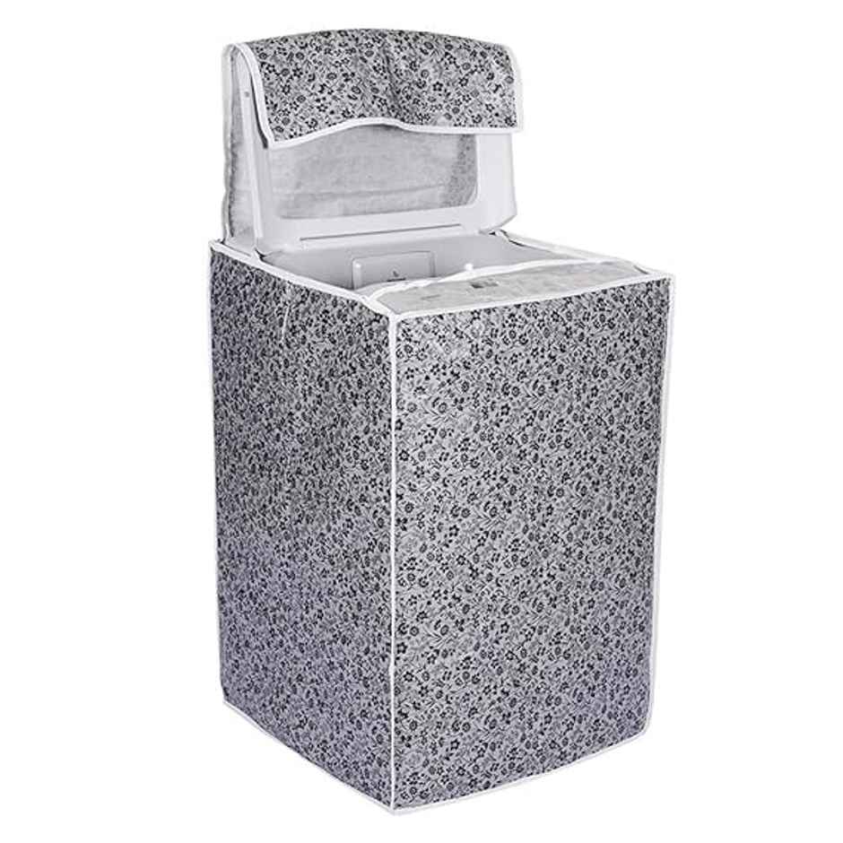 Daluci Washing Machine Cover For Lg Top Load - 6-7 kg | Black and Grey | 56 x 56 x 85 cm