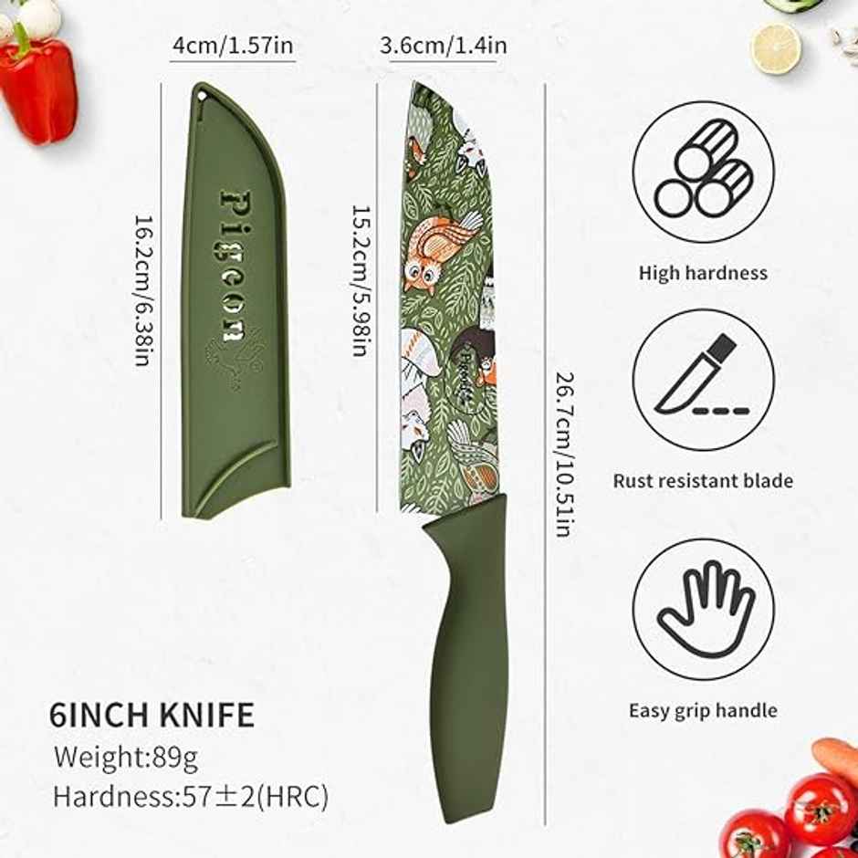 Pigeon Edge Printed Ss Knife Set 6 Inch