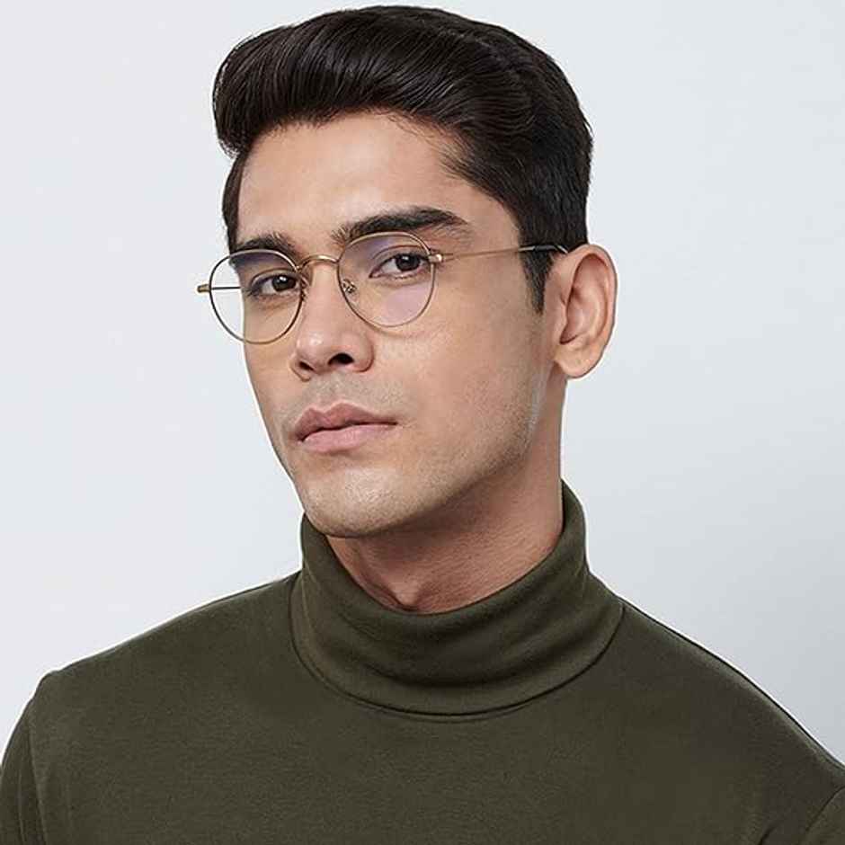 Lenskart Blu Unisex Solid Metal Computer Glasses | Gold - S