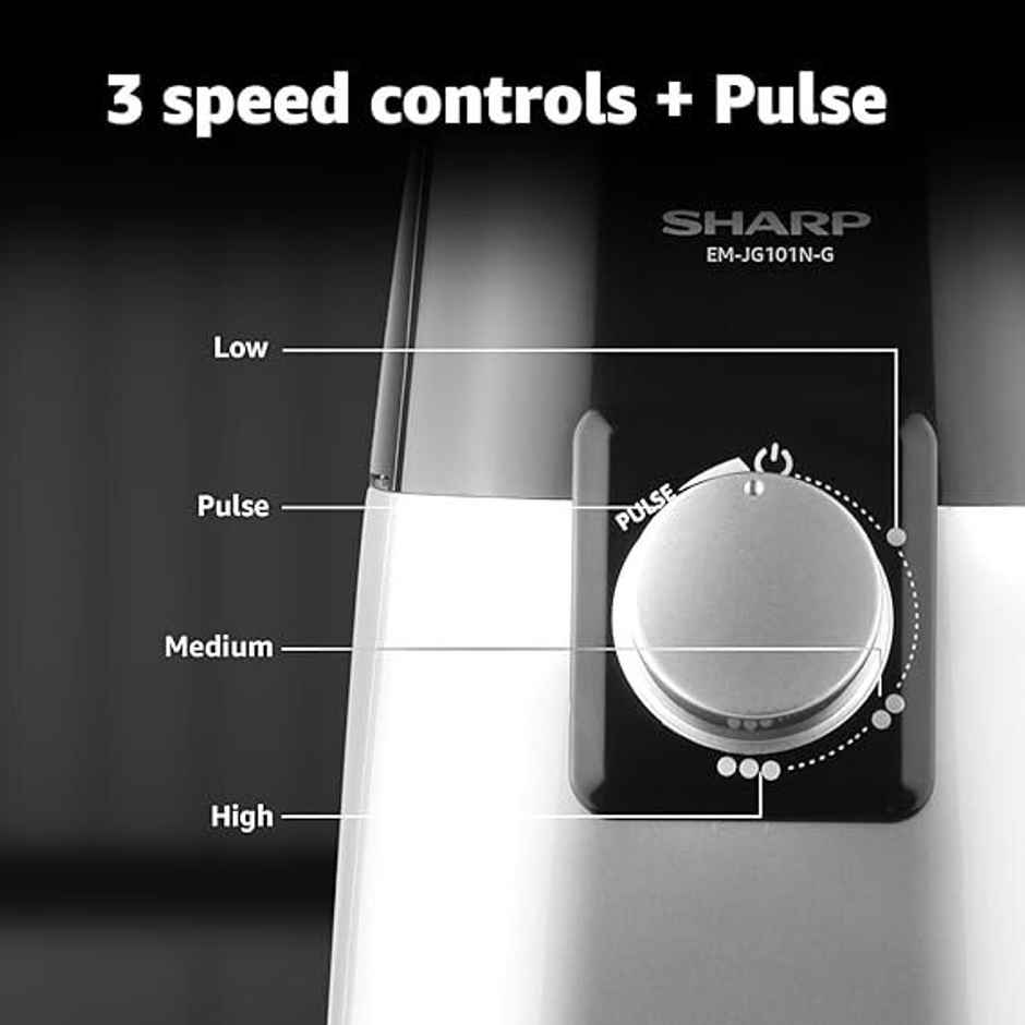 Sharp Mixer Grinder EM - G51N - W | 500 W | 4 Jars | Variable Speed Auto Cut - off - White