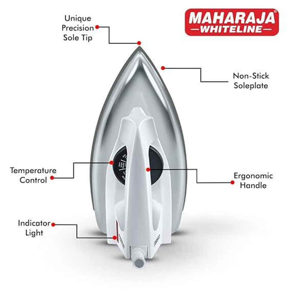 Maharaja Classico Dry Iron - 1000 W | Non Stick Sole Plate