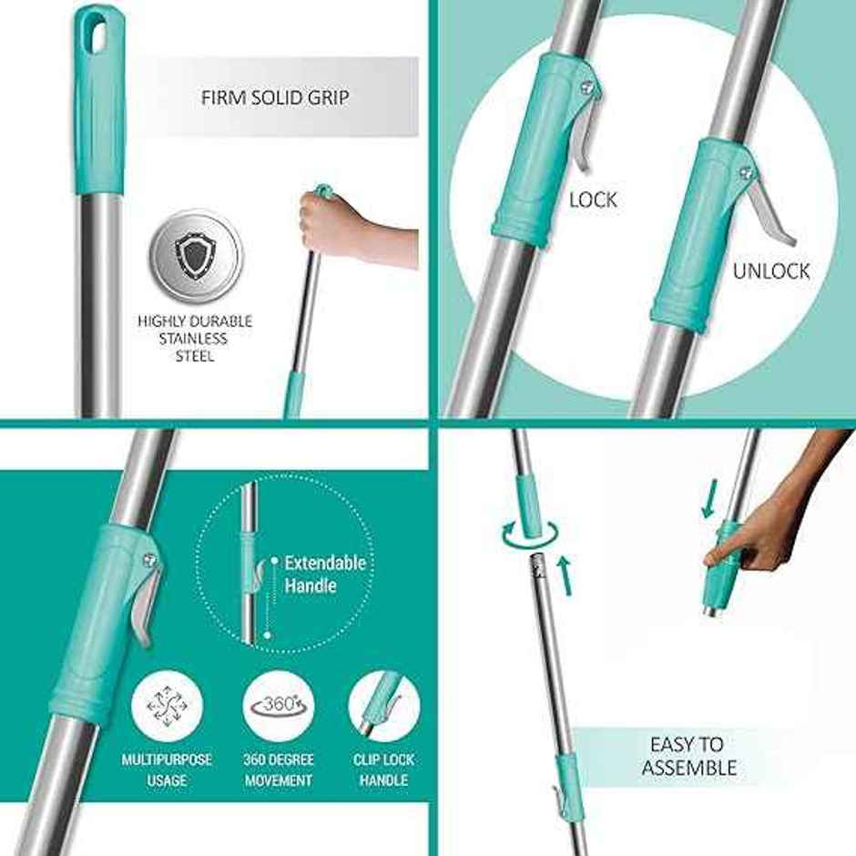 Spotzero By Milton Spin Mop Spares Set Handle With Microfibers Refill