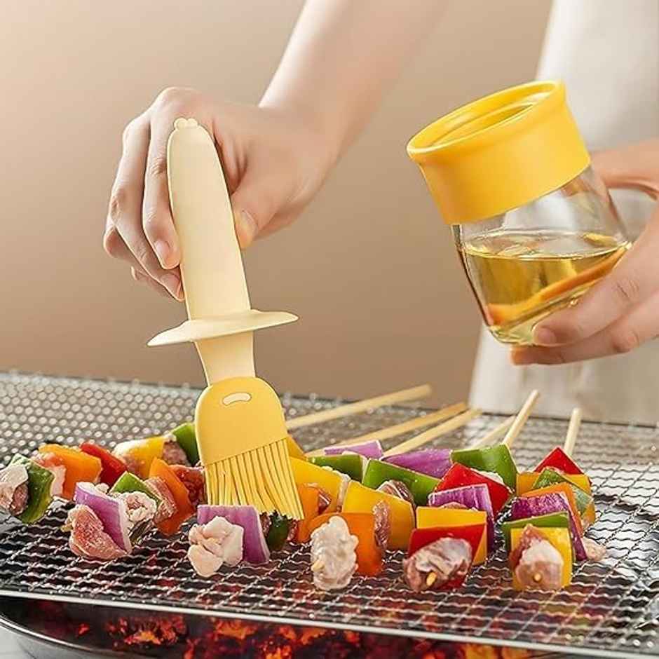 Perpetual Mart Oil Dispenser Bottle with Silicone Brush | 200 ml
