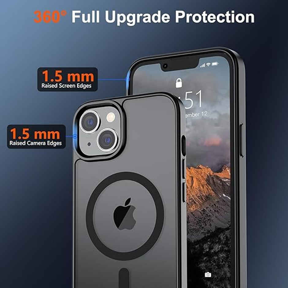 Sounce MagSafe Shockproof Case for iPhone 14-13 | Scratch-Resistant | Drop Protection | Matte Black