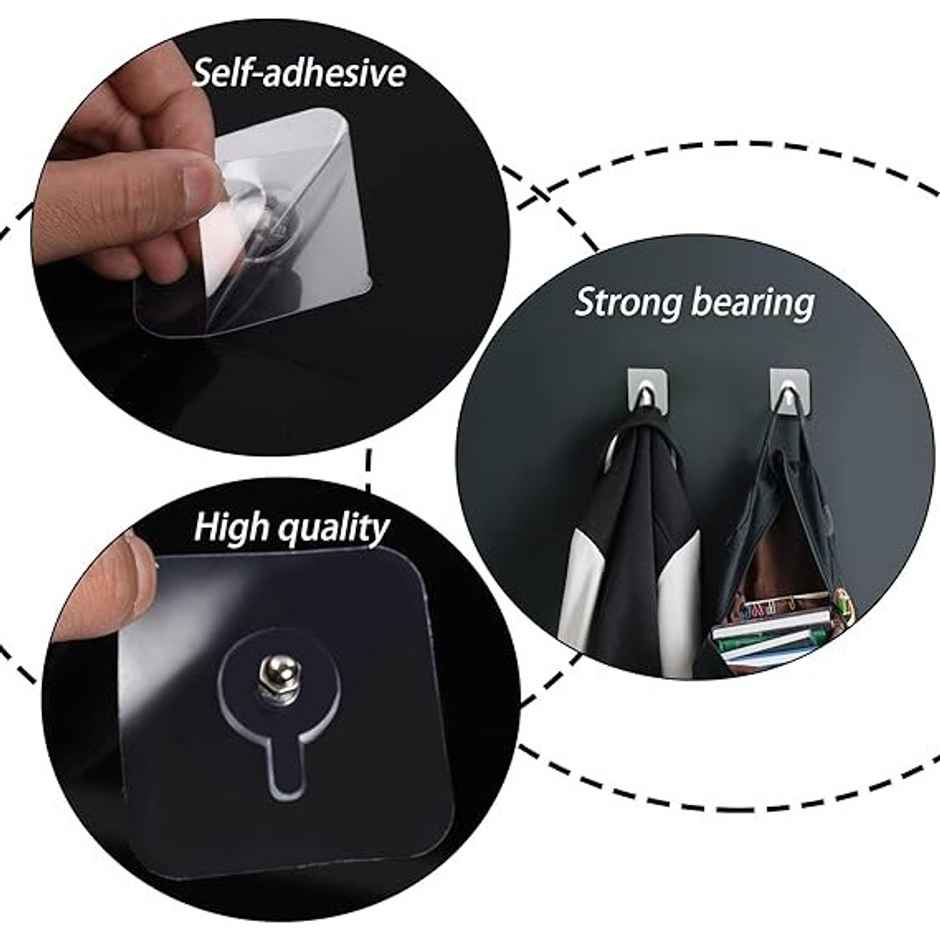 Daluci Nail-Free Wall Screw Adhesive Hook For No-Drill Bathroom Installation