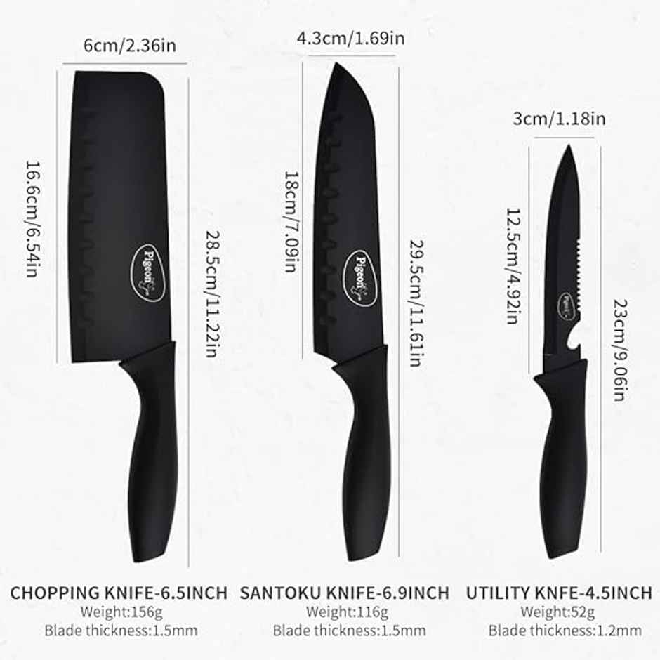 Pigeon Edge Carbon Knife Set 7Pcs