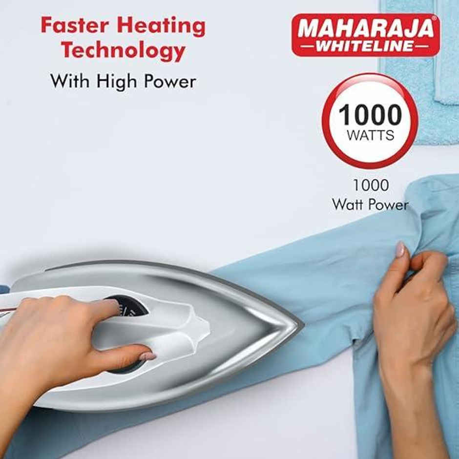 Maharaja Classico Dry Iron - 1000 W | Non Stick Sole Plate