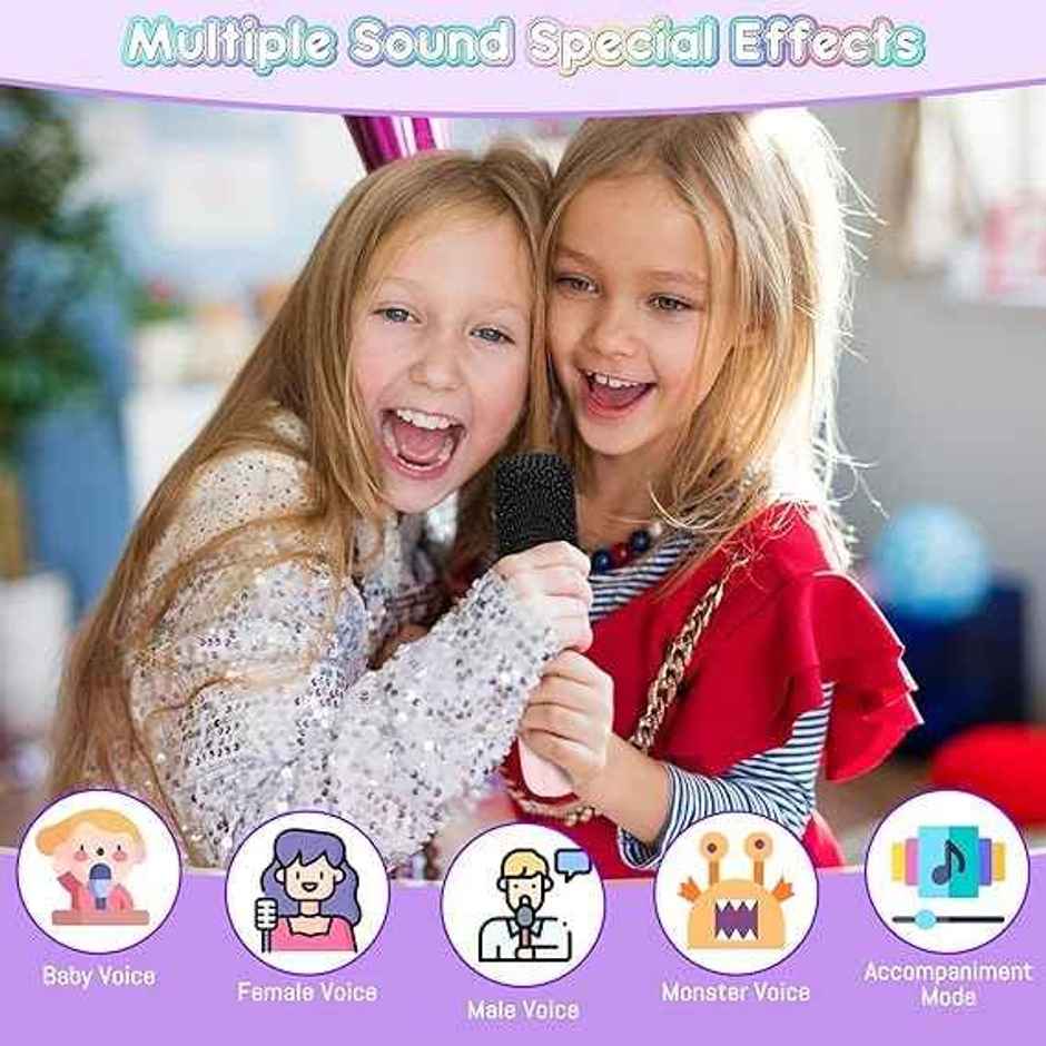 Kidara Karaoke Bluetooth Speaker with 2 Mics- Sing Square (Multicolor)