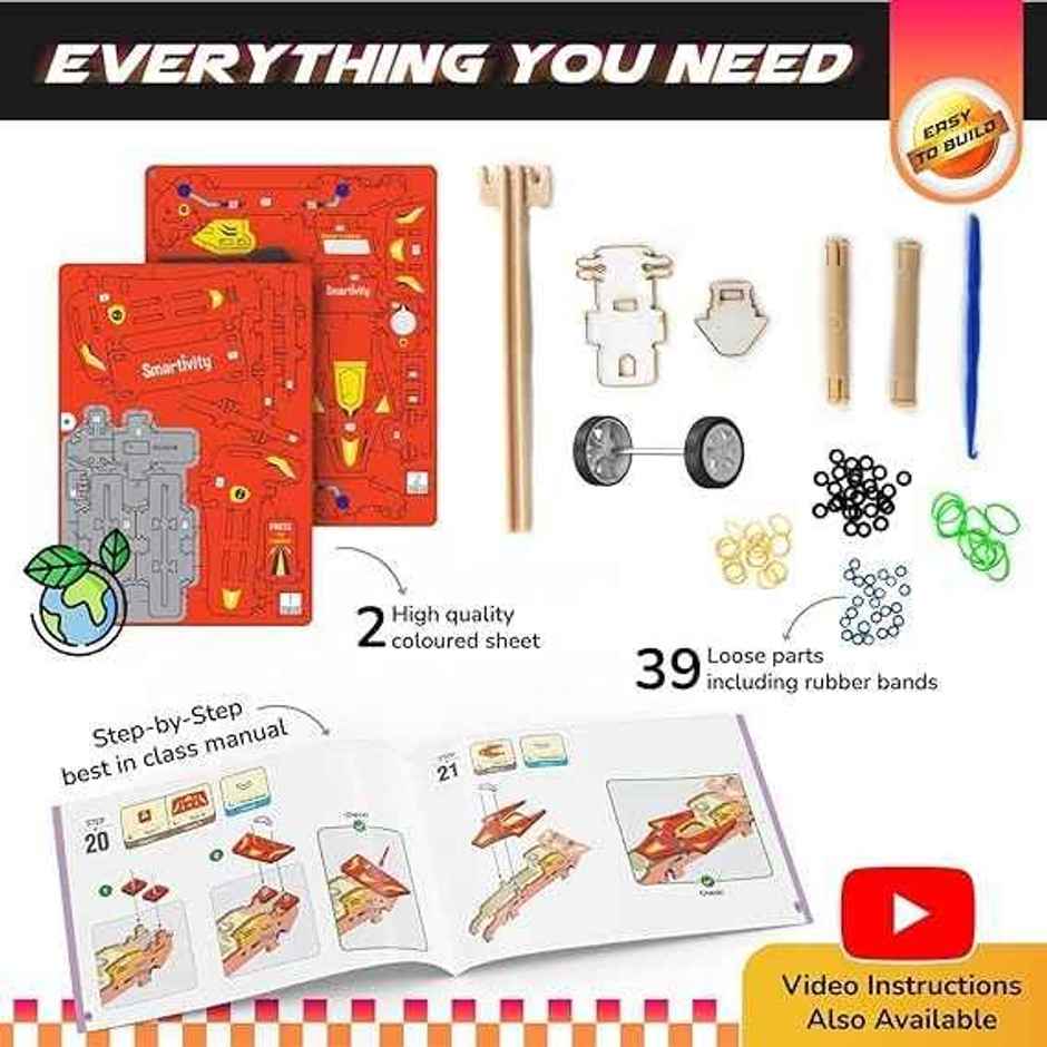 Smartivity F1 Racing Car Toy With Launcher, Fun & Educational Diy