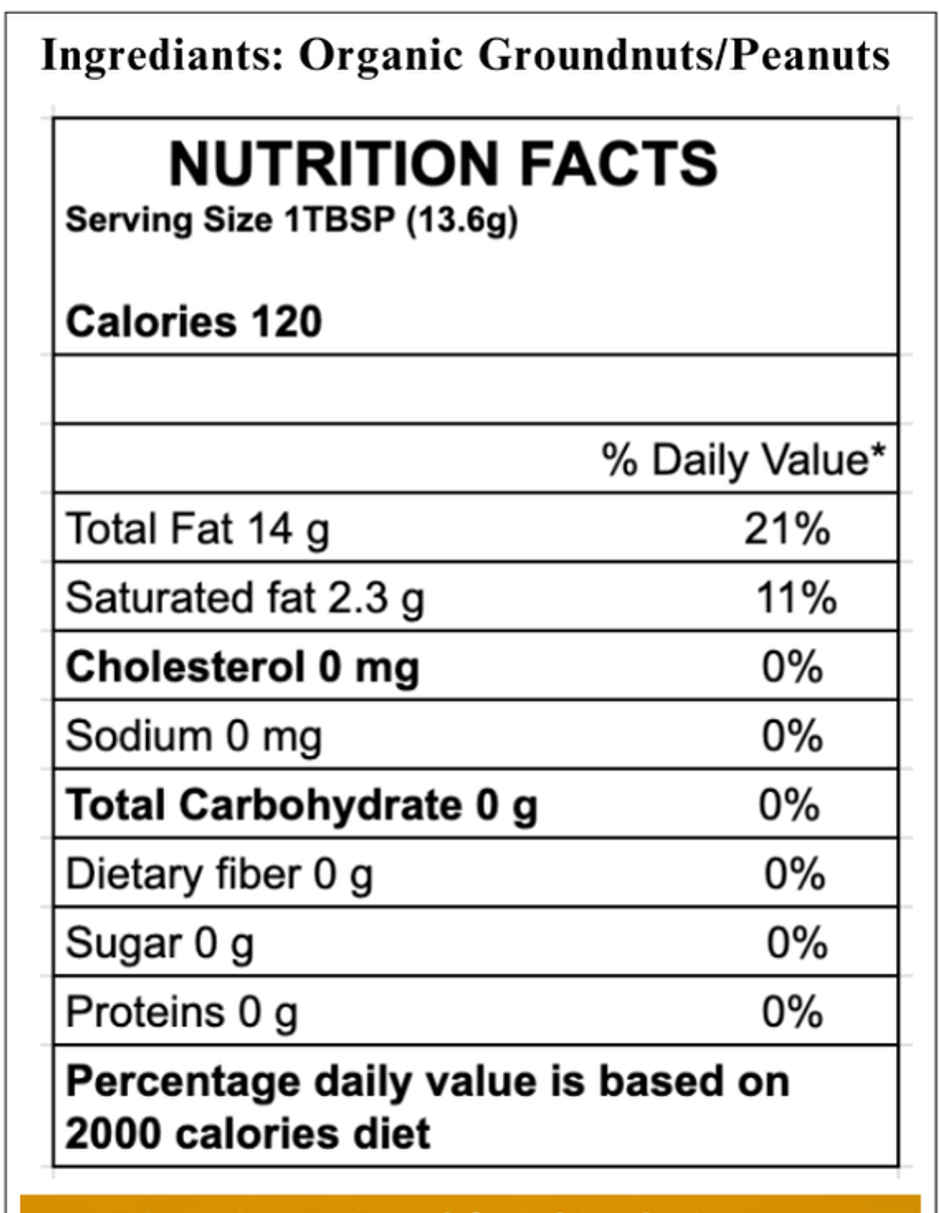 Earthen Story Organic Groundnut (Peanut) Cold Pressed Oil| Organic | Peanut Oil