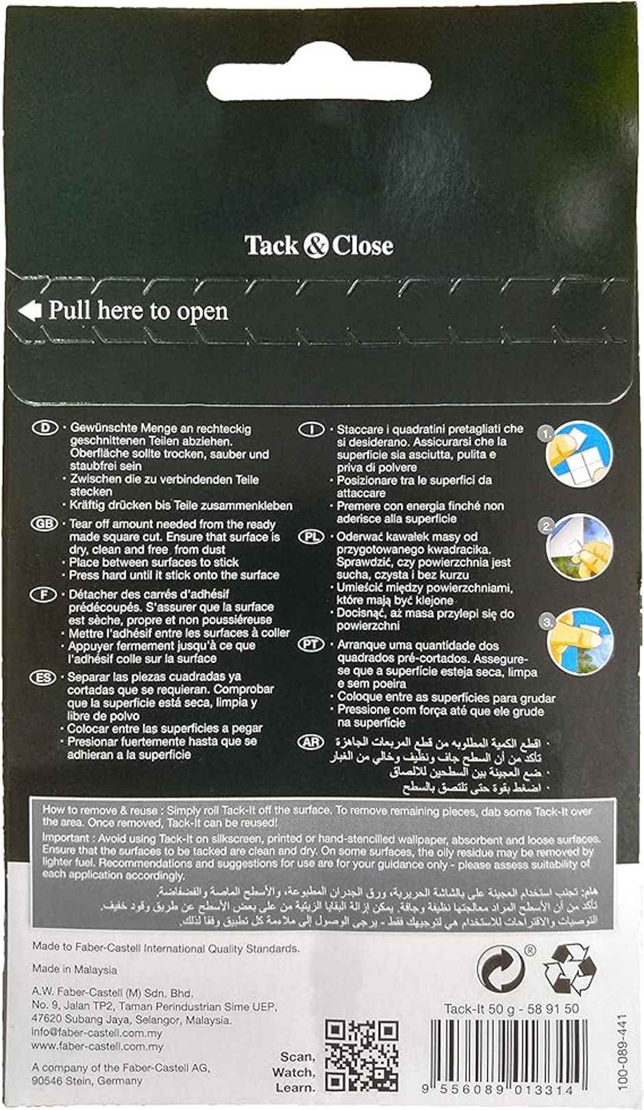 Faber-Castell 589150 Adhesive Tack-It | White