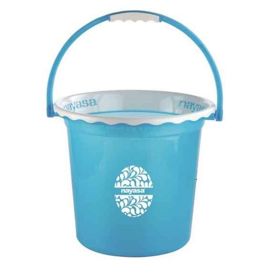 Nayasa Crest Plastic Bathroom Bucket Strong And Durable Water Storage Bucket | 13 L | Blue