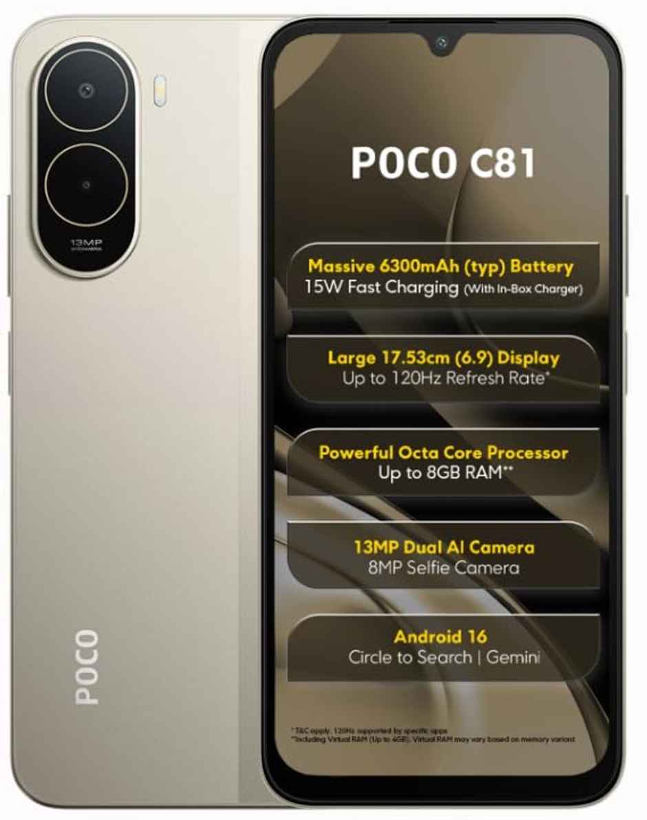 Poco C81 | 4 GB RAM | 64 GB Storage | Sunset Gold