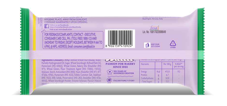 Bauli Moonfils Croissant Sweet Cheese | Veg| Combo