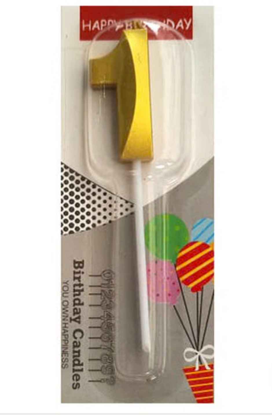 Chrome 1 Golden Number Candle