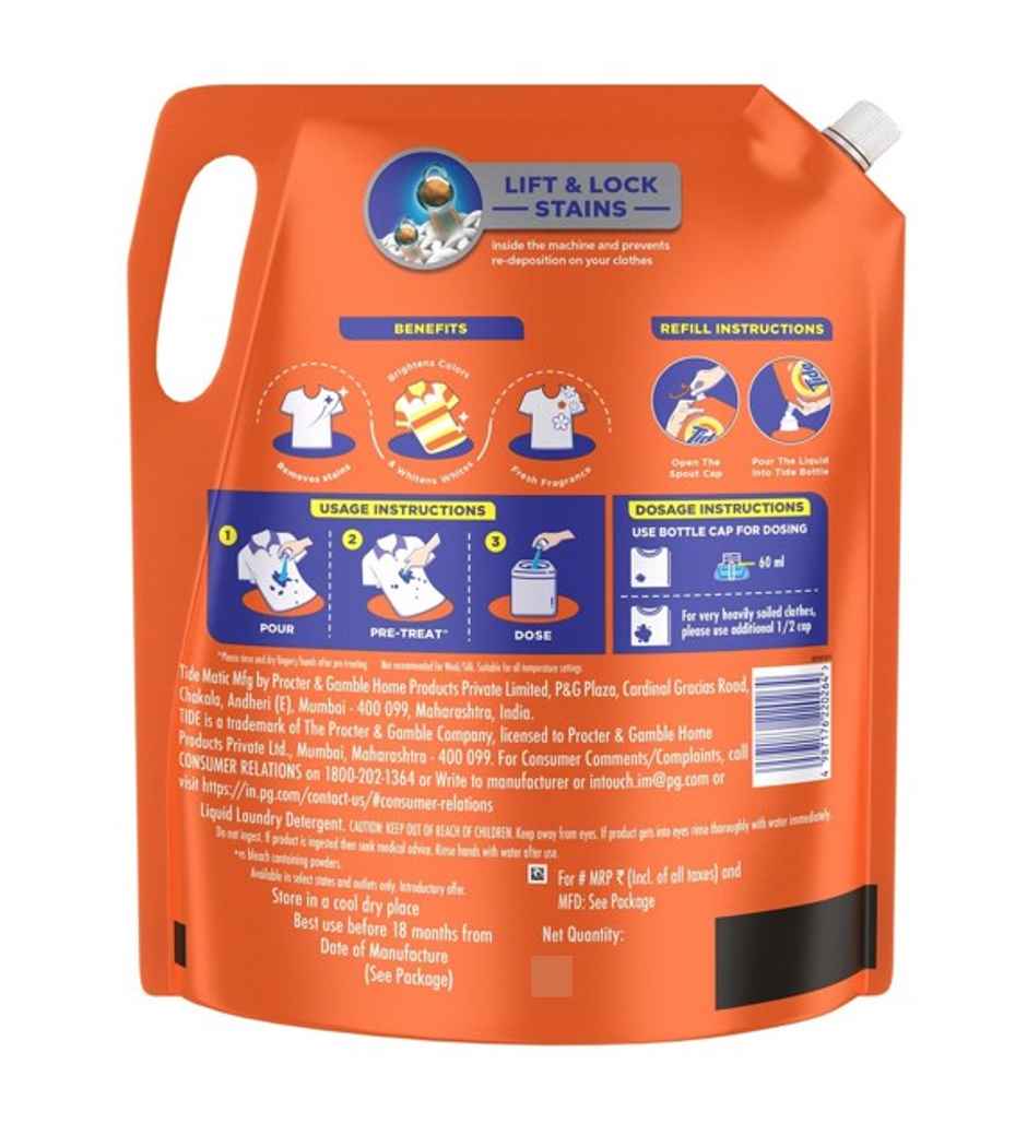 Tide Matic Top Load Detergent Liquid | Stain Removal in Washing Machine