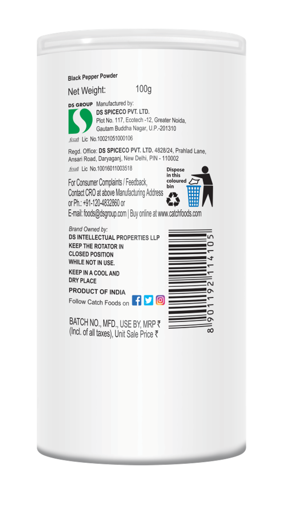 Catch Black Pepper Sprinkler