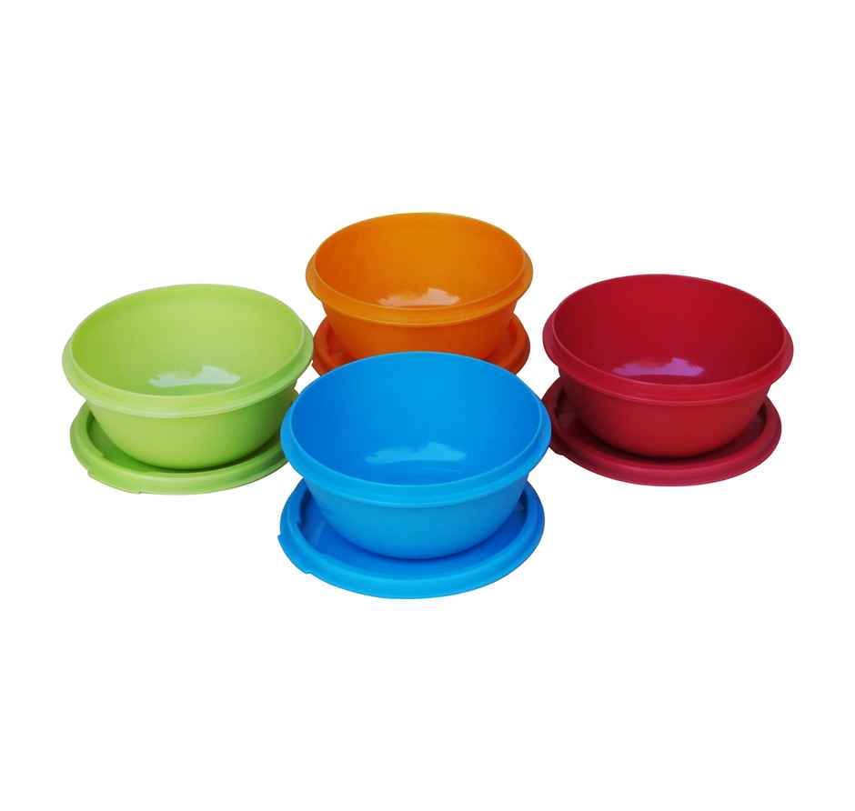 Princeware Store Fresh Bowl Container Set of 4 Pieces | 525 ml Each (Colour May Vary)