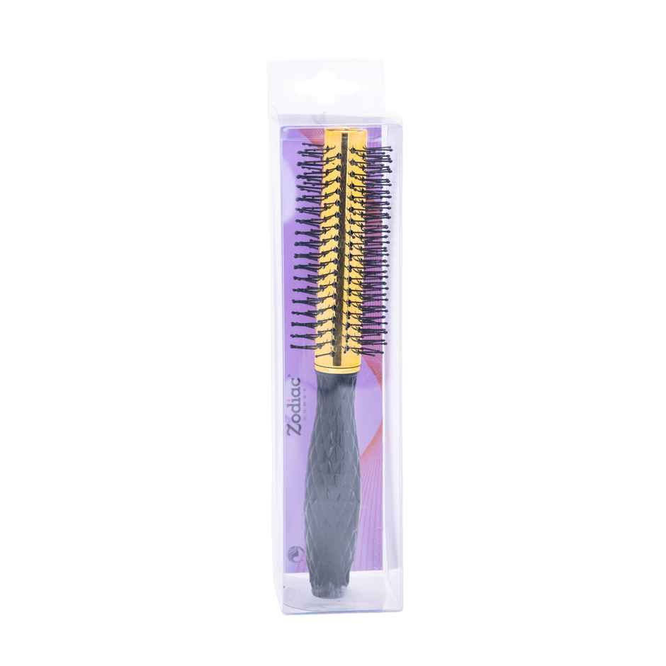 Zodiac Diamond Round Hair Brush | Chrome Gold