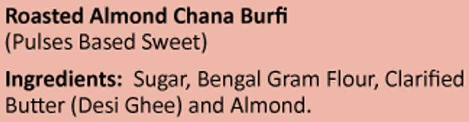 Lal Sweets Roasted Almond Chana Burfi