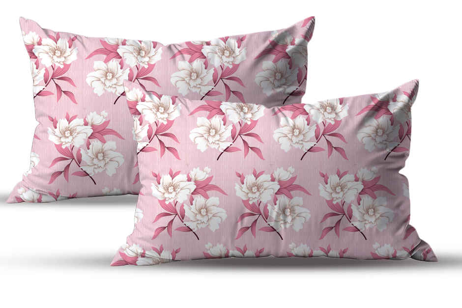 BAY6 Microfibre Floral Print Double Bedsheet - Pink | 215 x 230 cm + Two Pillow Covers
