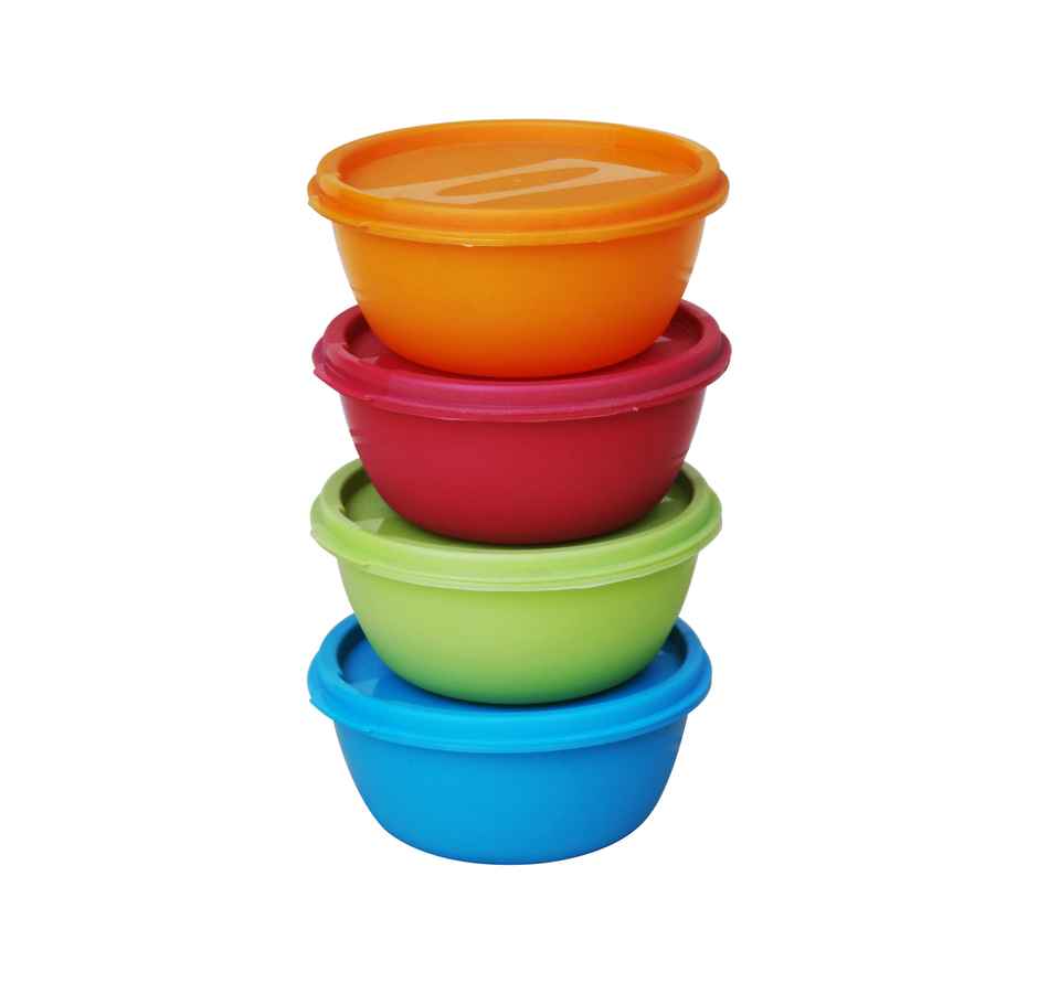 Princeware Store Fresh Bowl Container Set of 4 Pieces | 525 ml Each (Colour May Vary)