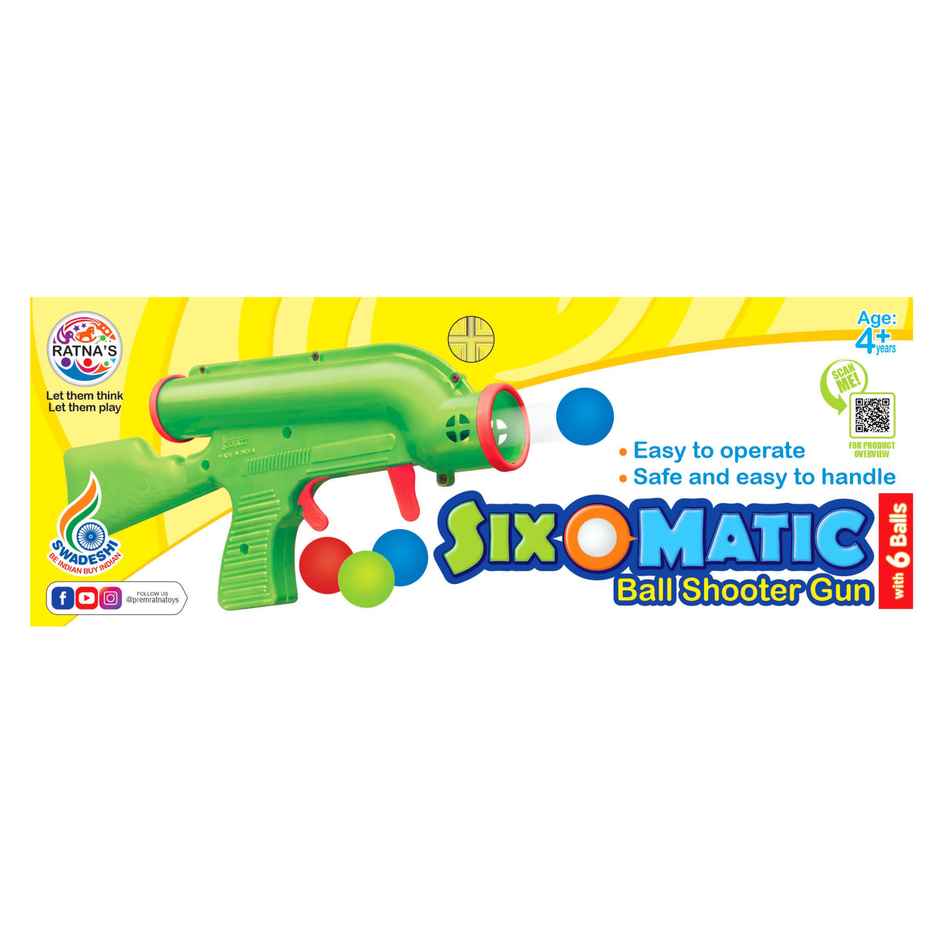 Ratna's Six-O-Matic Ball Shooter Gun - Assorted