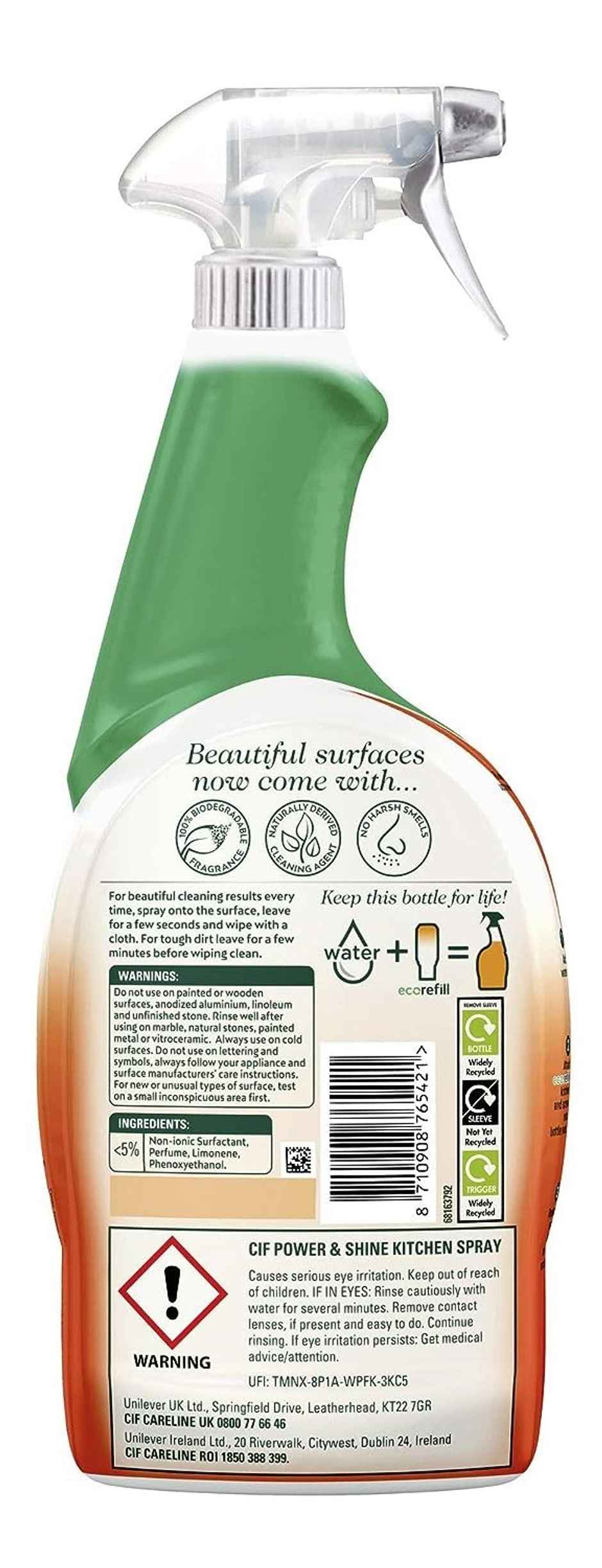 Cif Power & Shine Kitchen Cleaning Spray | 100% Tough Grease Removal