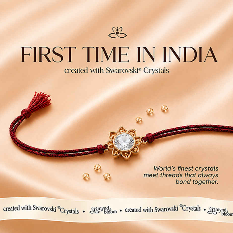 Created with Swarovski Crystals | Fleur de Lotus Rakhi | Carat Gold Plating