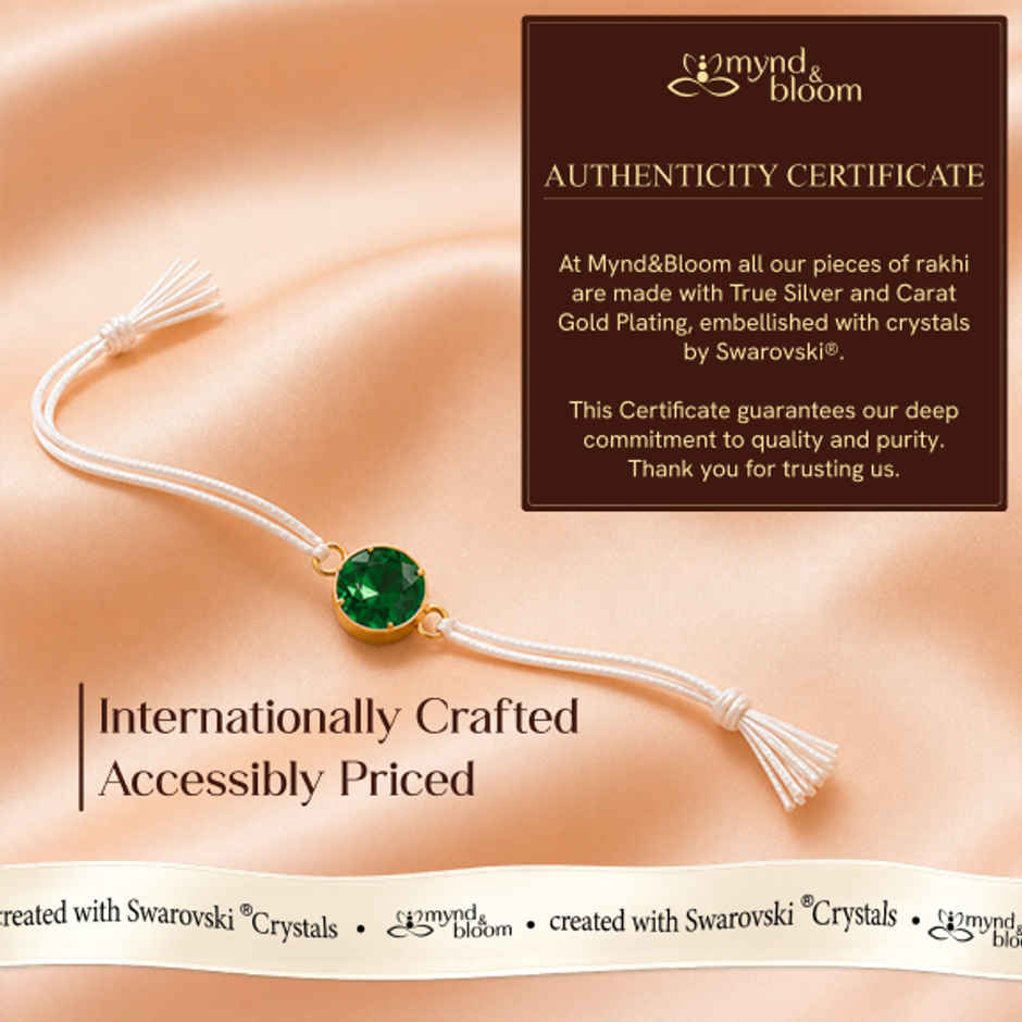 Created with Swarovski Crystals | Emerald Eclat Rakhi | Carat Gold Plating