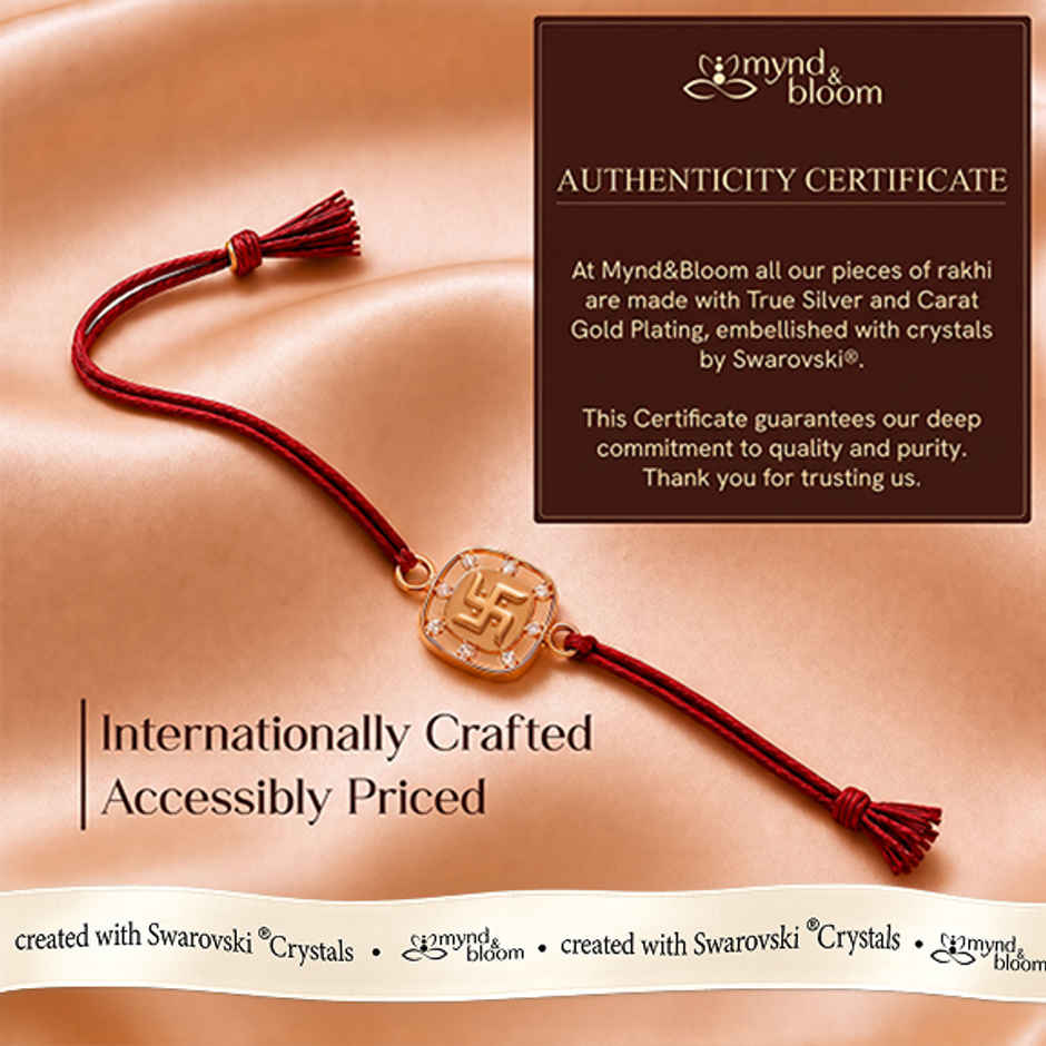 Created with Swarovski Crystals | Swastika Emblem | Carat Gold Plating
