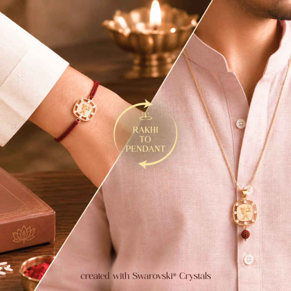Created with Swarovski Crystals | Hanuman Emblem | Carat Gold Plating