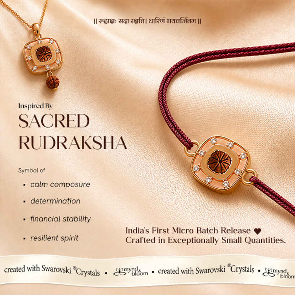 Created with Swarovski Crystals | Rudraksha Emblem | Carat Gold Plating