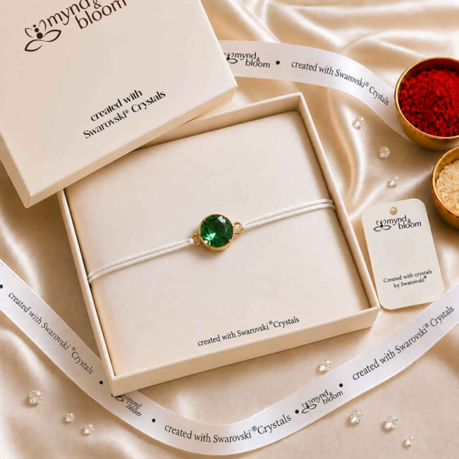 Created with Swarovski Crystals | Emerald Eclat Rakhi | Carat Gold Plating