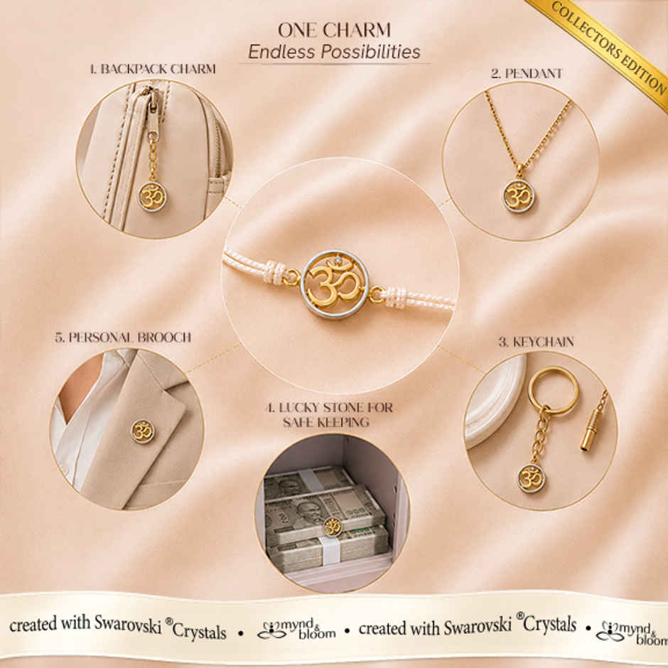 Created with Swarovski Crystals | Collectors Edition-Om  | True silver & Carat Gold Plating