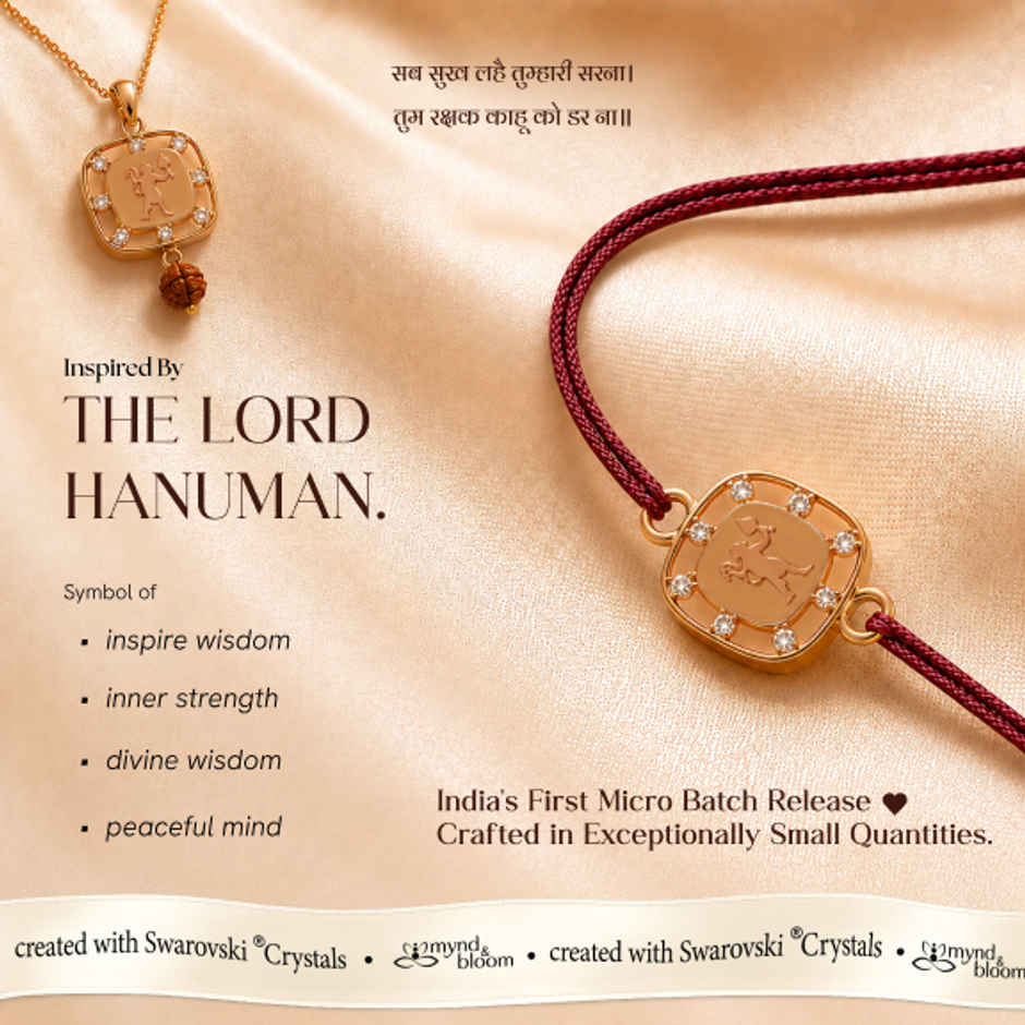Created with Swarovski Crystals | Hanuman Emblem | Carat Gold Plating