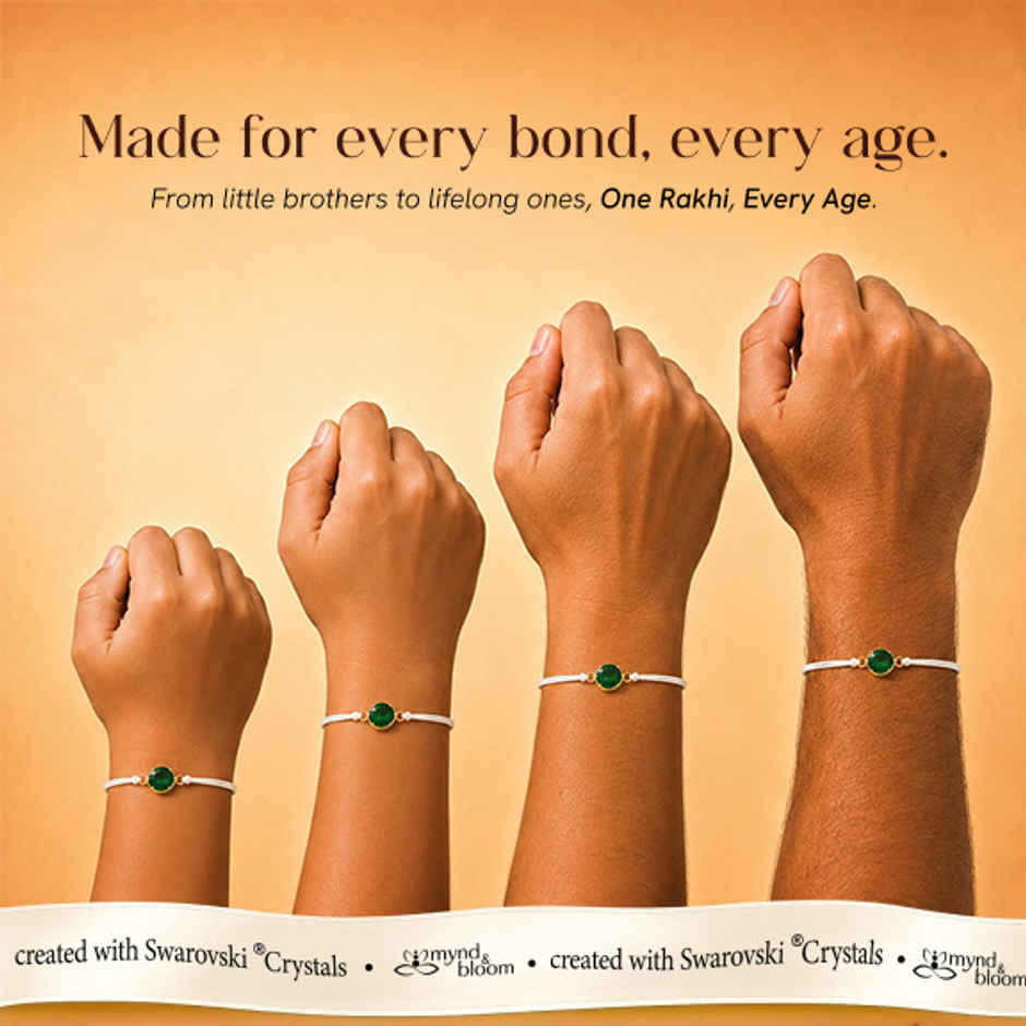 Created with Swarovski Crystals | Emerald Eclat Rakhi | Carat Gold Plating