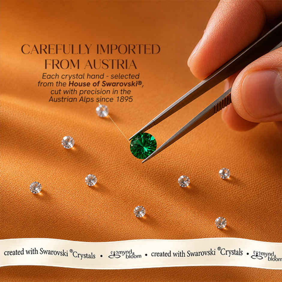 Created with Swarovski Crystals | Emerald Eclat Rakhi | Carat Gold Plating
