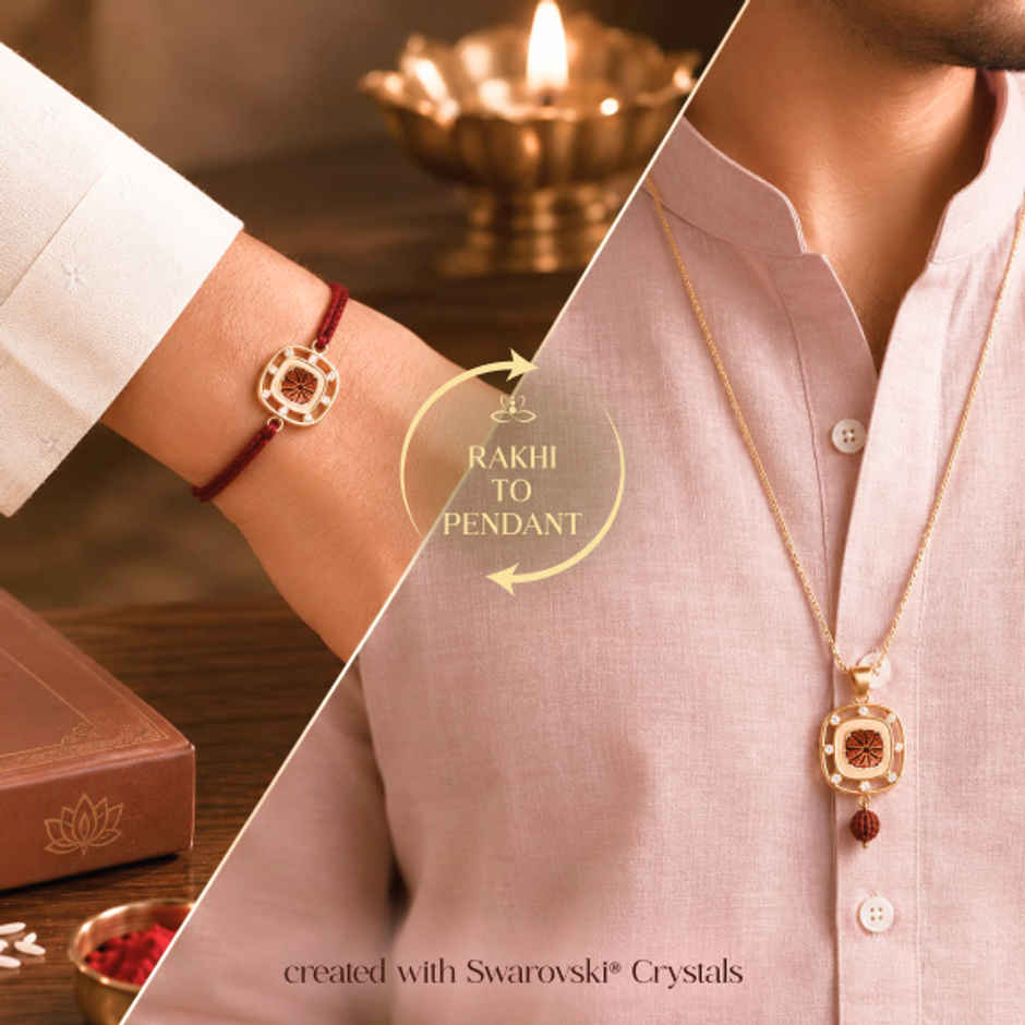 Created with Swarovski Crystals | Rudraksha Emblem | Carat Gold Plating
